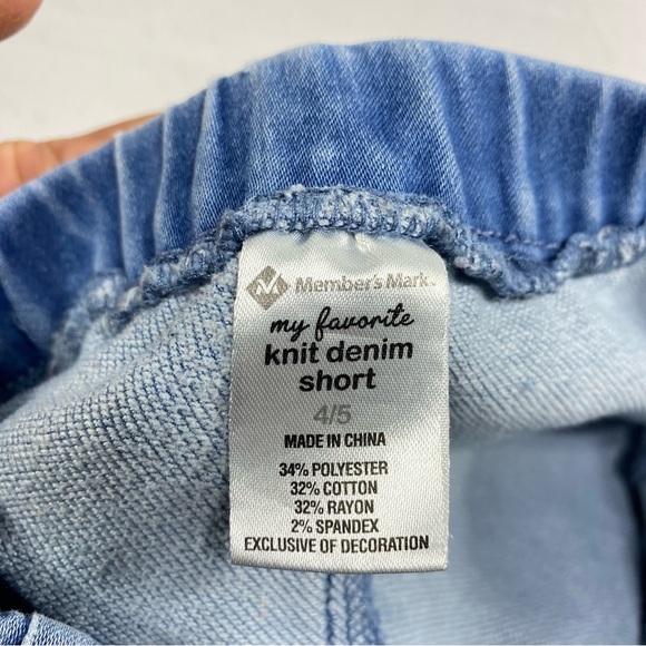 Member’s Mark Girls Sequins Knit Denim Pull-On Shorts - Picture 2 of 5